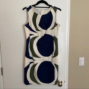 Anthropologie Navy/Green/Cream Shift Dress